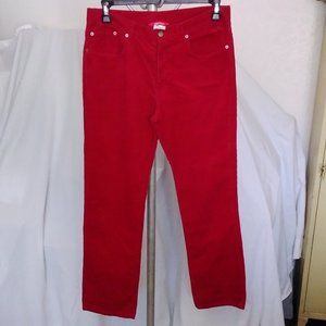 Esprit Boot Cut Jeans Red Corduroy Button Fly Size 11/12 Vintage